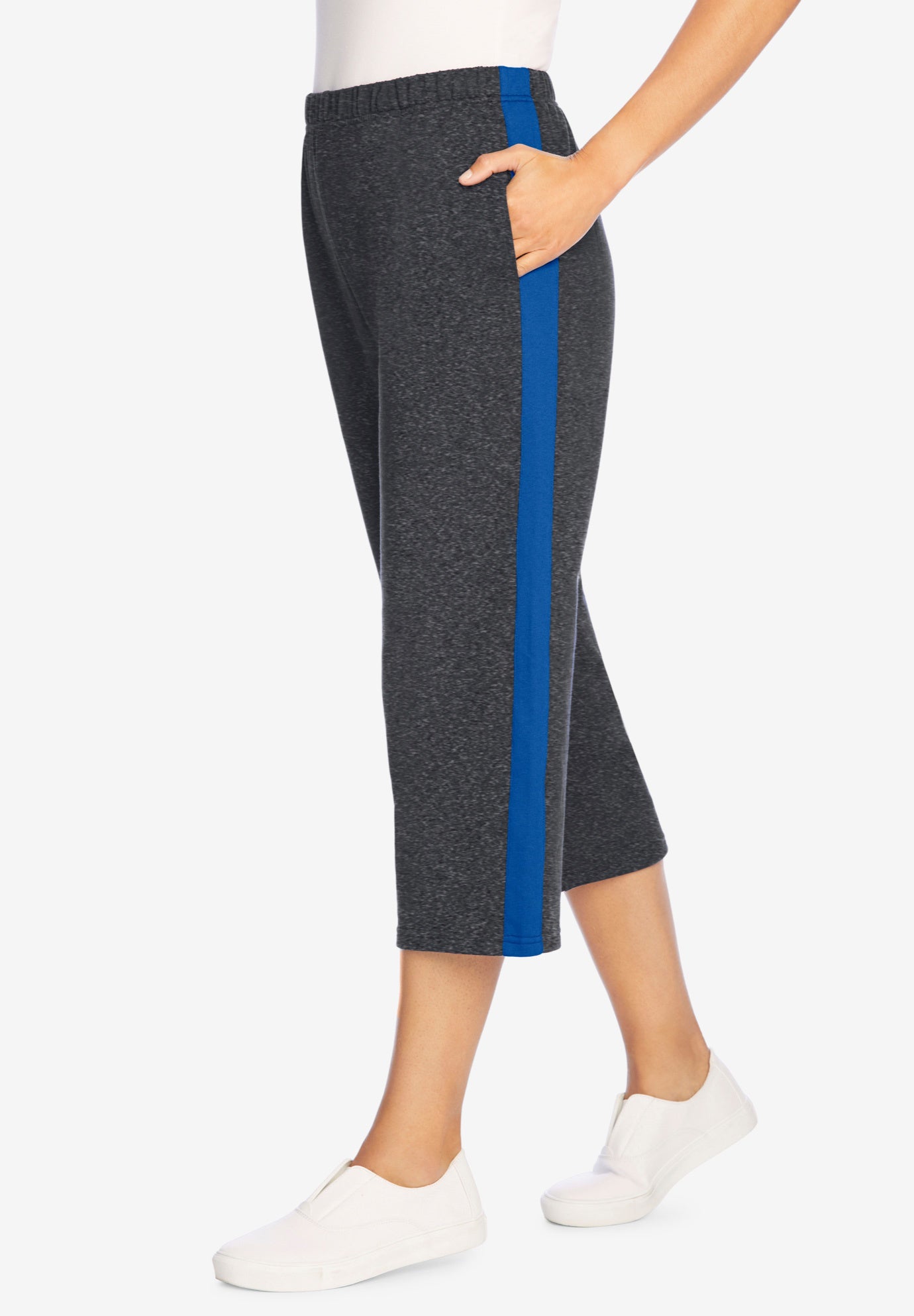 Side-Stripe Cotton French Terry Capri image number 0