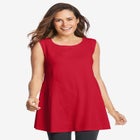 Sleeveless Fit-And-Flare Tunic Top image number null