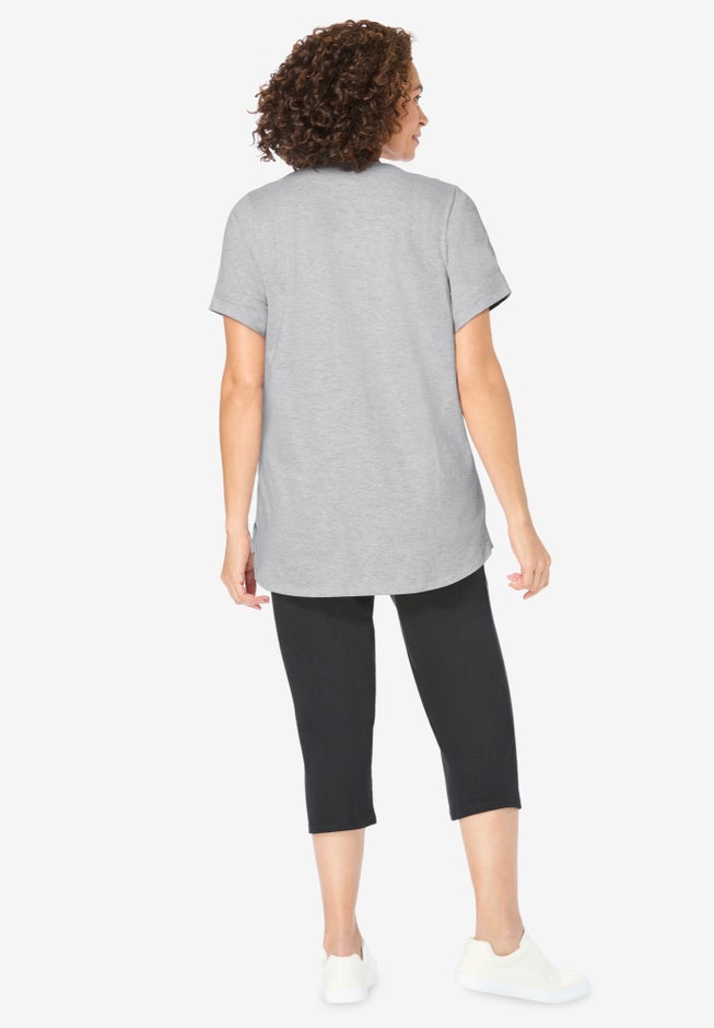 Two-Piece V-Neck Tunic & Capri Set image number 1