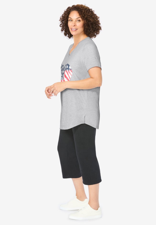 Two-Piece V-Neck Tunic & Capri Set image number 2