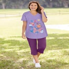 Two-Piece V-Neck Tunic & Capri Set image number 0