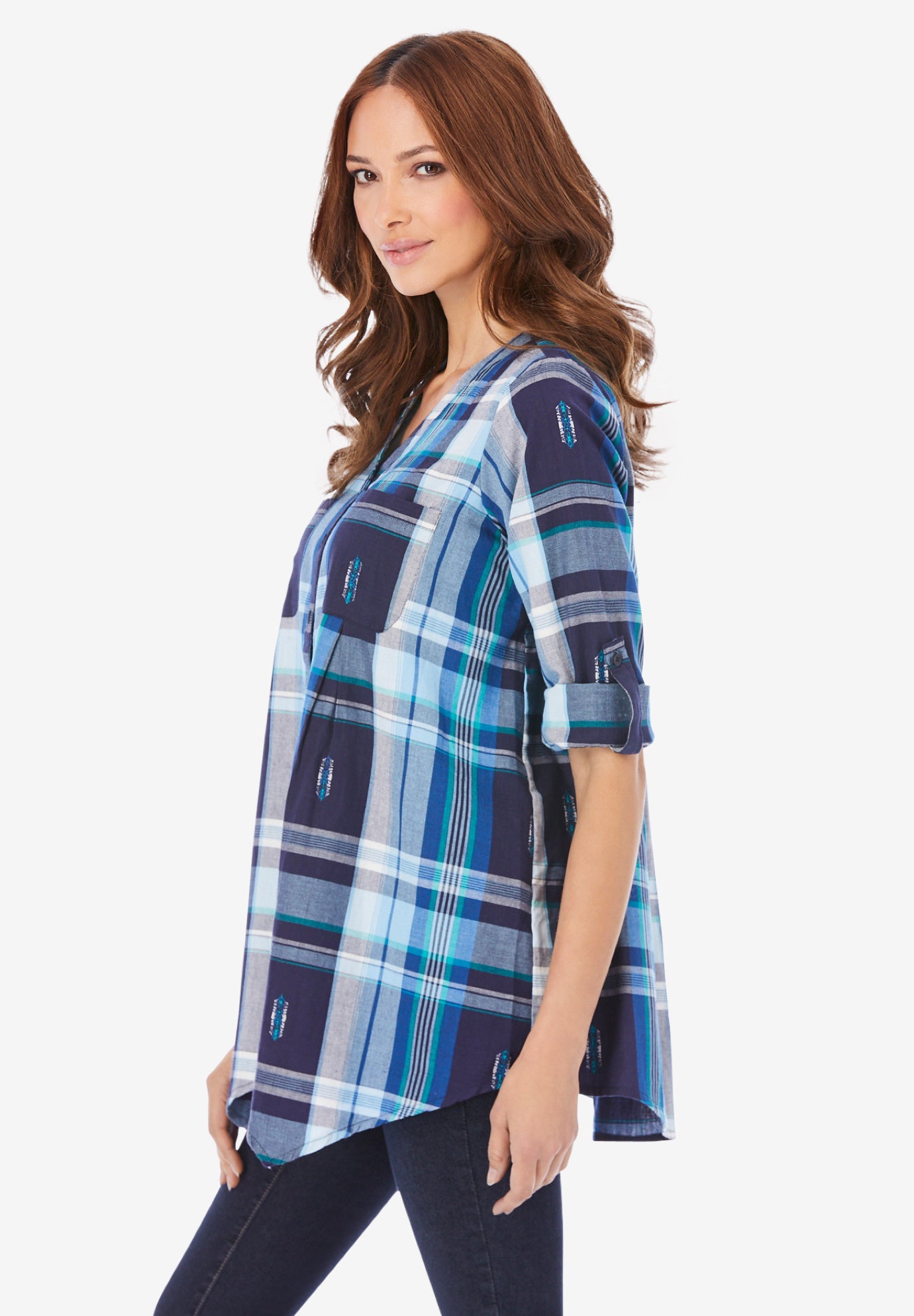 Soft Plaid Button-Front Shirt image number 2