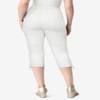 Plus Size Comfort Stretch Lace Up Capri Jean image number null