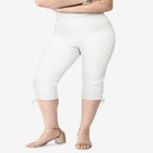 Plus Size Comfort Stretch Lace Up Capri Jean image number null
