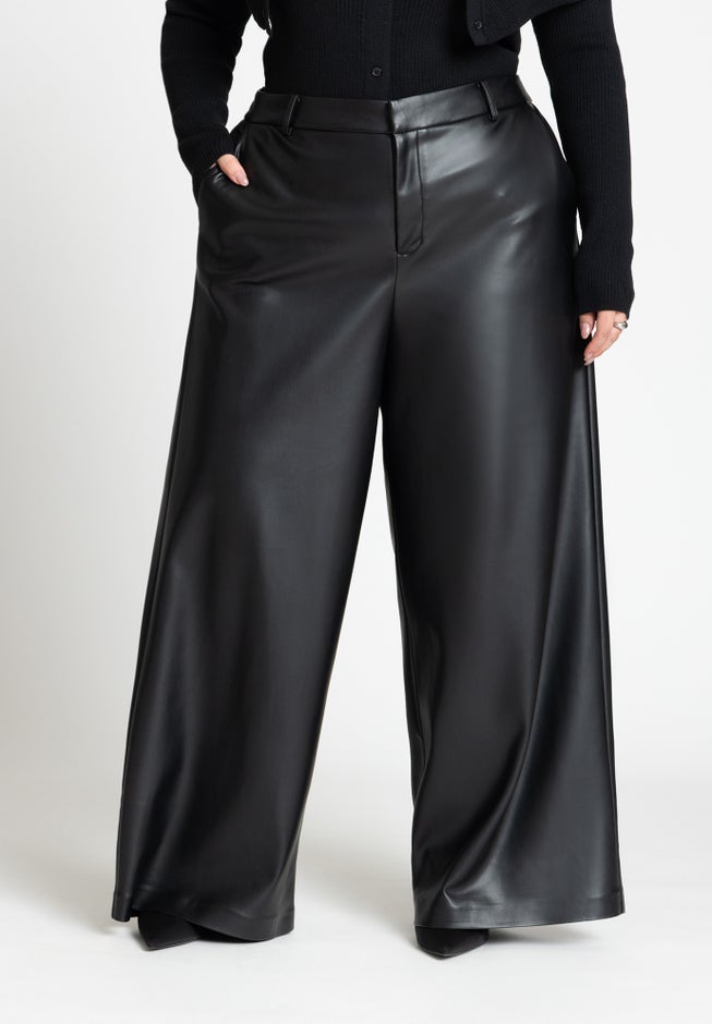 Wide Leg Faux Leather Pant image number 2
