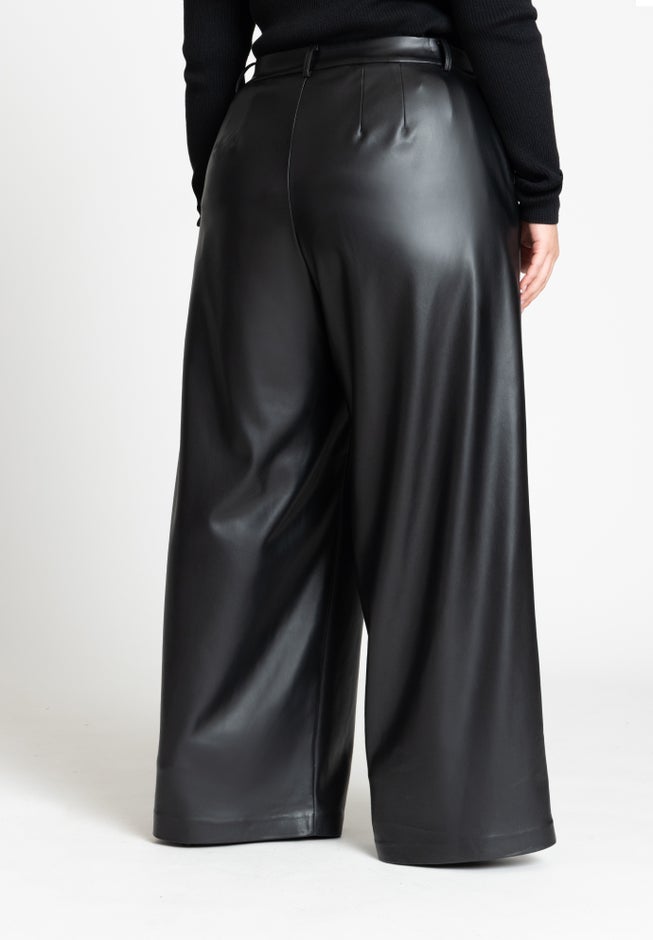 Wide Leg Faux Leather Pant image number 3