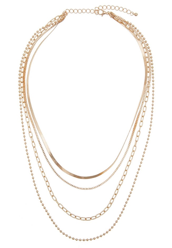 Layered Mixed Chain Necklace image number null