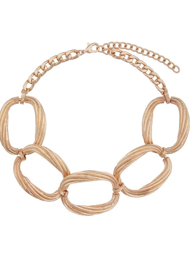 Detailed Link Choker Necklace image number null