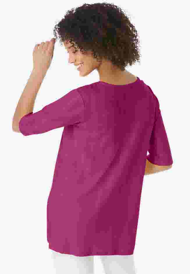 Pointelle Scoopneck Tee image number 1