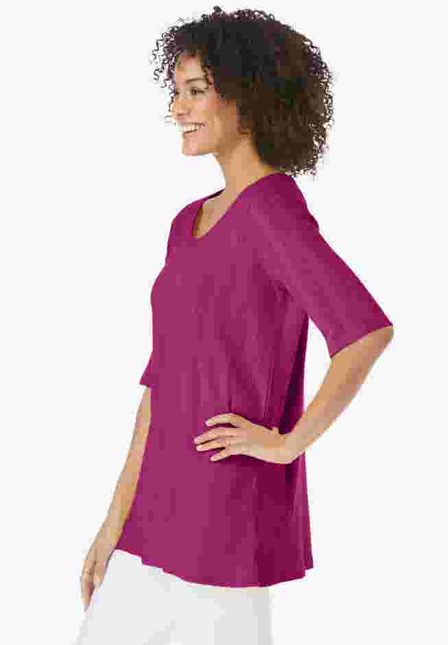Pointelle Scoopneck Tee image number 2