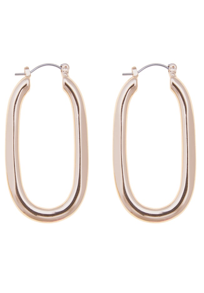 Oval Tube Hoop Earrings image number null