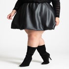 Faux Leather Bubble Hem Skirt image number null