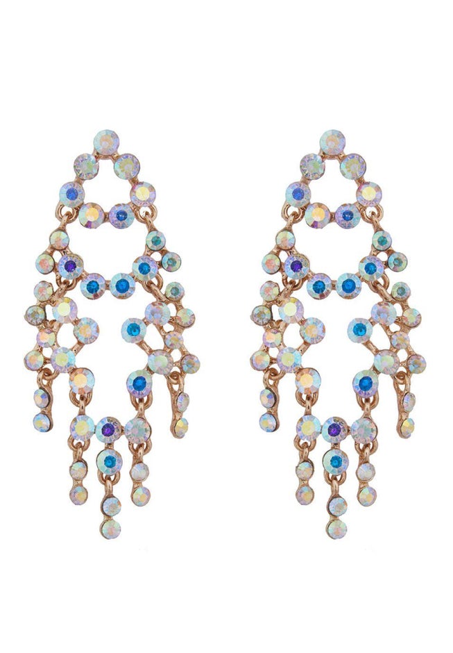 Circle Gem Chandelier Earrings image number 0