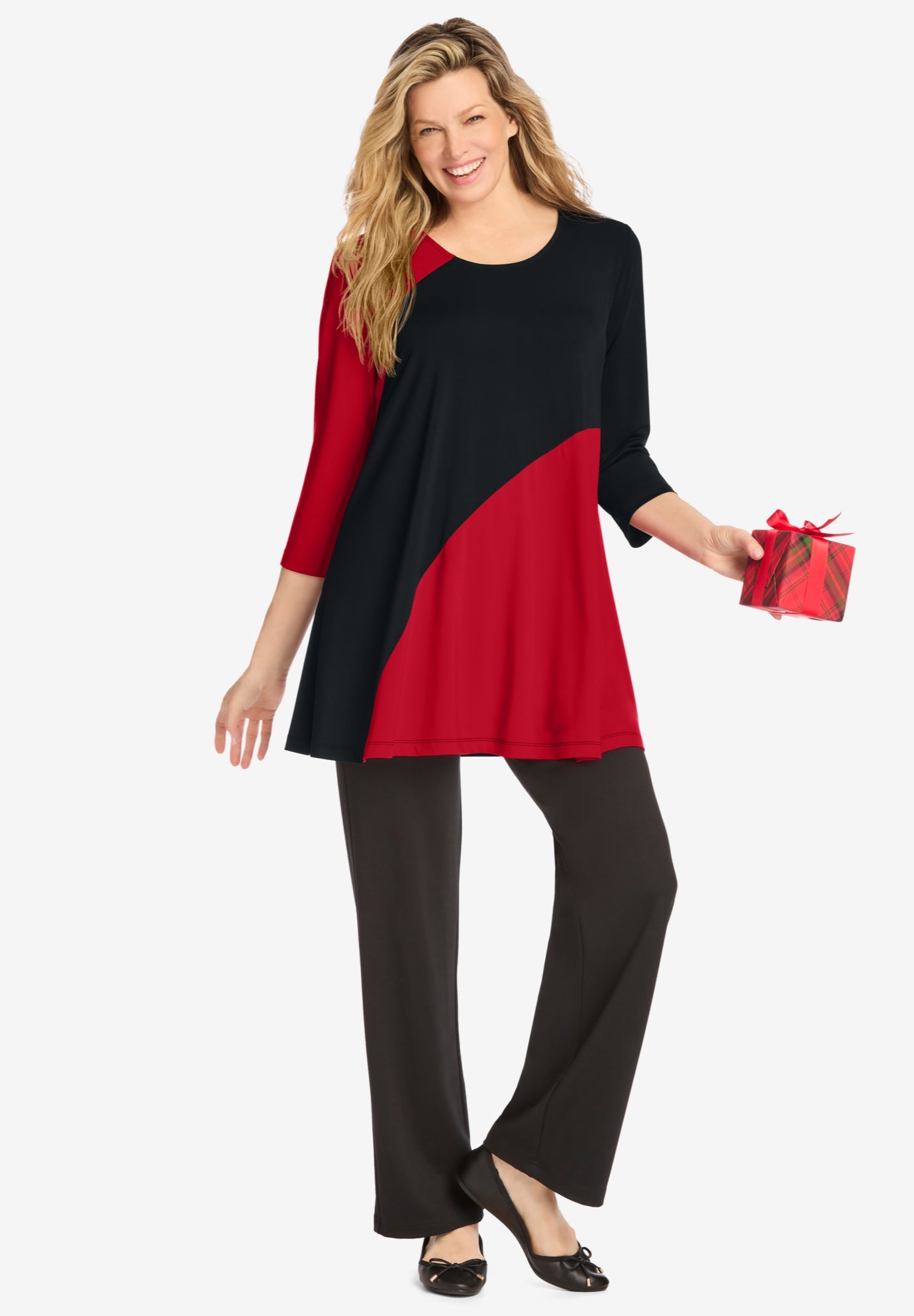 Knit Colorblock Tunic image number 2