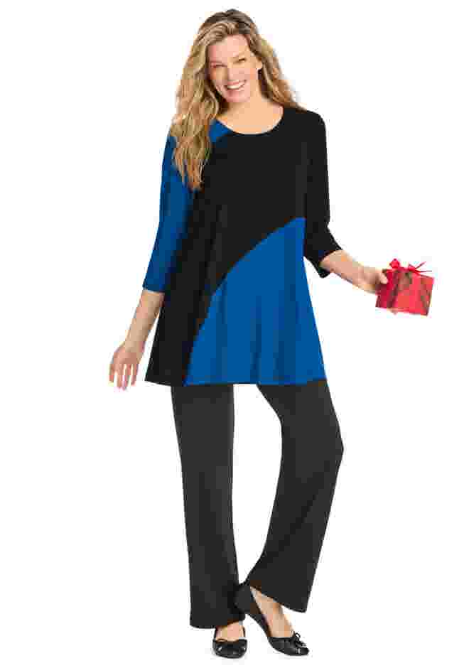 Knit Colorblock Tunic image number 0