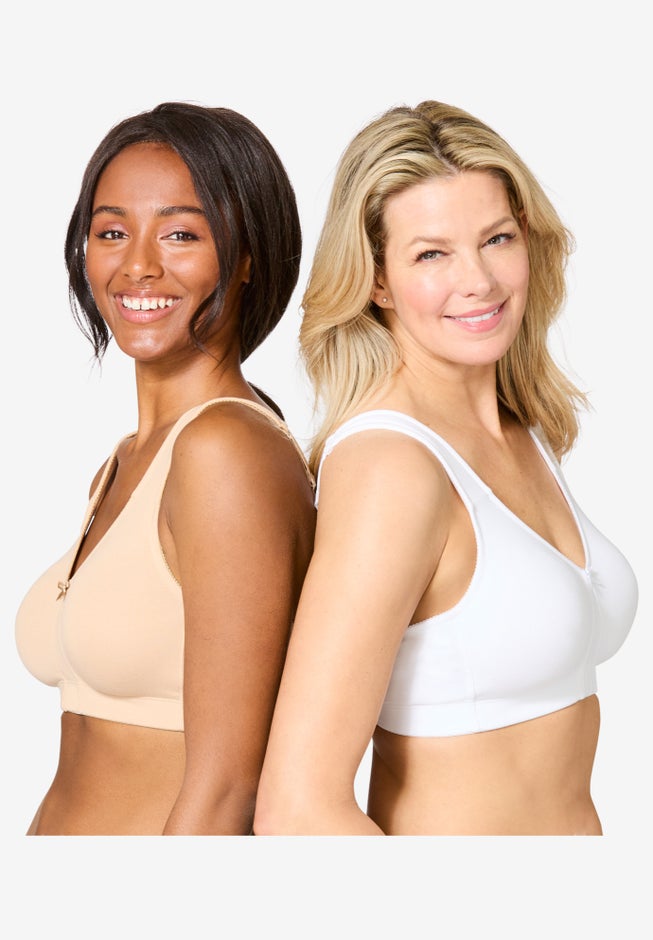 Comfort Choice® 2-Pack Cotton Full Coverage Bra image number 2
