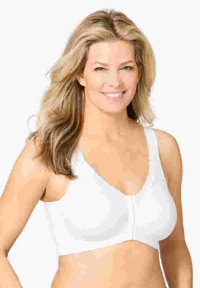 Catherines Front-Close Cotton Comfort Bra image number 0