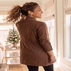 Cashmiracle&trade; Buttonfront Cable Cardigan image number 1