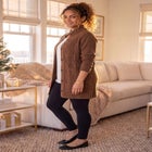 Cashmiracle&trade; Buttonfront Cable Cardigan image number 2