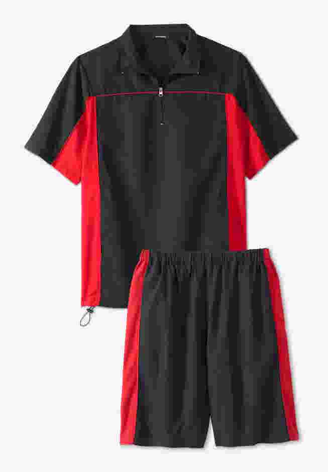 Quarter Zip Short Sleeve Colorblock Tracksuit image number 0