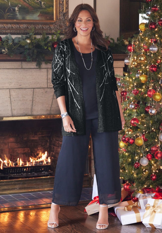 Social Separates Sequin Cardigan image number 1