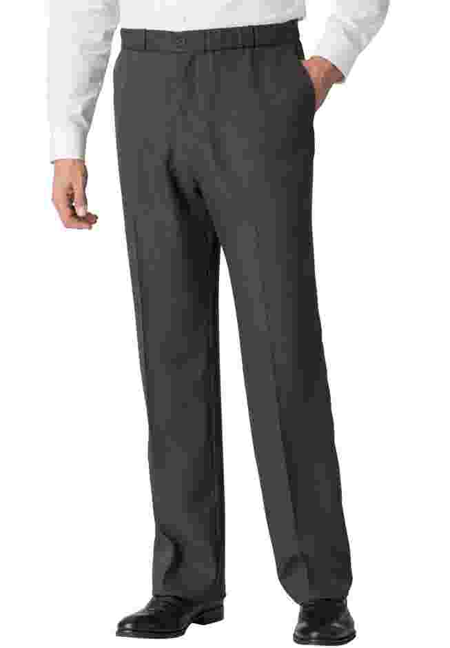 Easy-Care Classic Fit Elastic Waist Plain Front Dress Pants image number 0