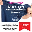 Straight-Leg Stretch Knit Denim Five-Pocket Jeans image number null