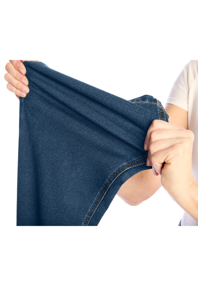 Straight-Leg Stretch Knit Denim Five-Pocket Jeans image number 6