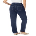 Straight-Leg Stretch Knit Denim Five-Pocket Jeans image number null