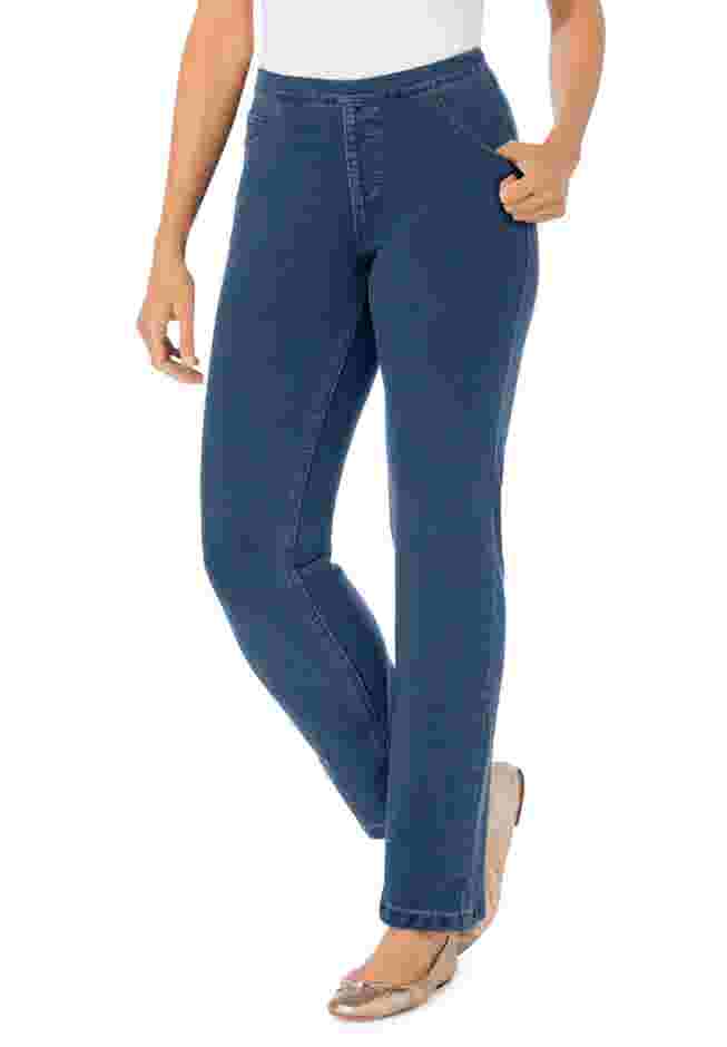 Knit Denim Straight-Leg Jean image number 0