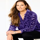 Buttonfront Burnout Blouse image number null