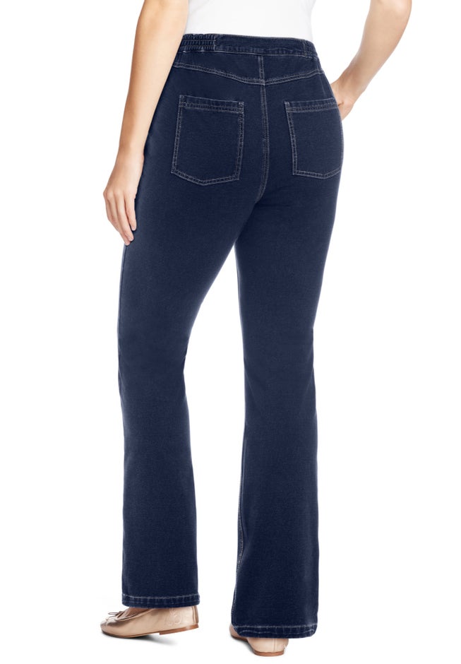 Bootcut Stretch-Knit Denim Five-Pocket Jeans image number 1