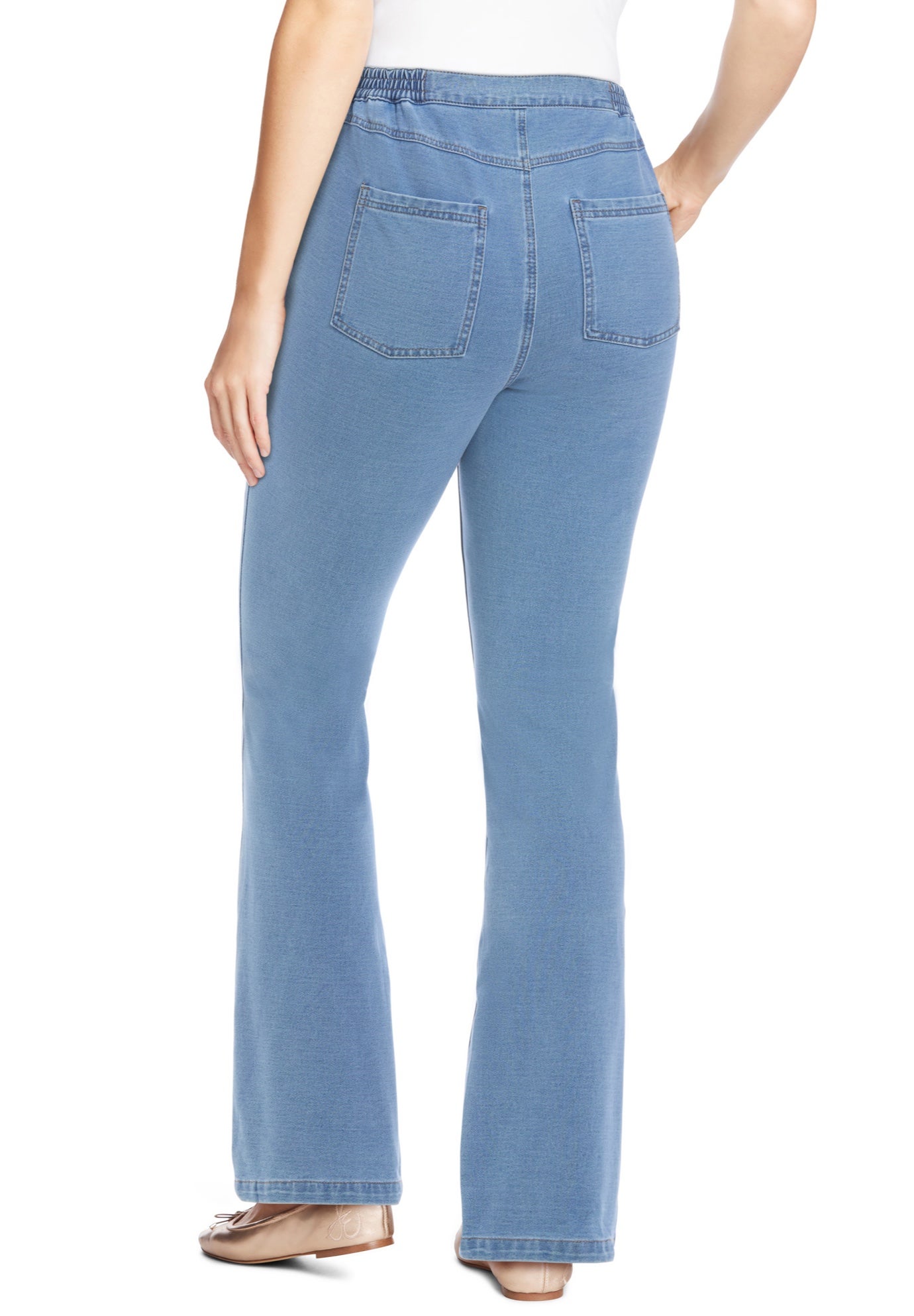 Bootcut Stretch-Knit Denim Five-Pocket Jeans image number 1