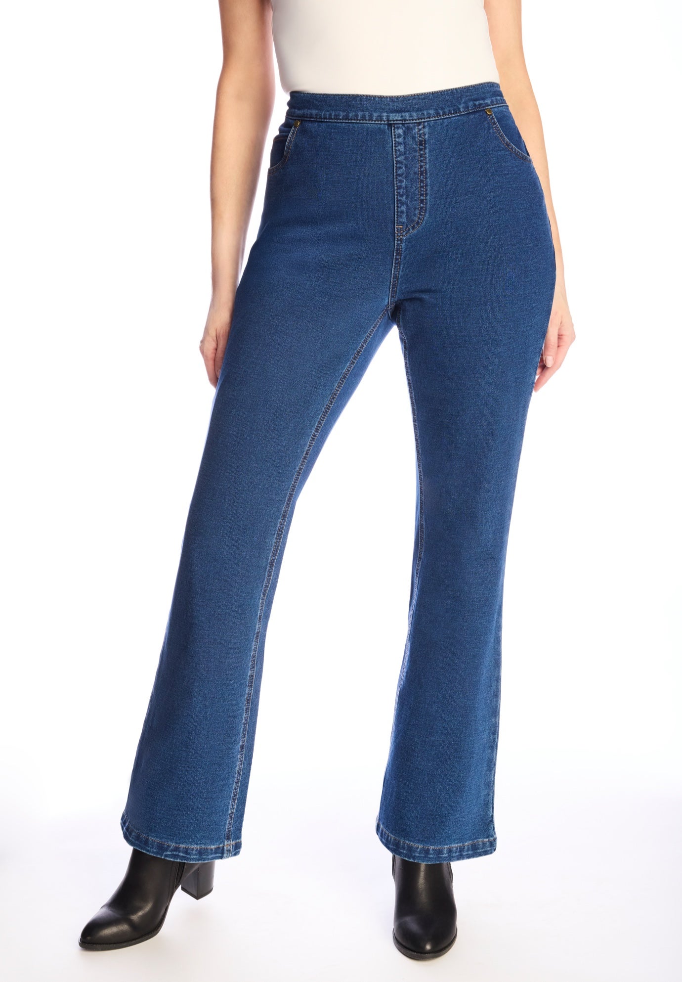 Bootcut Stretch-Knit Denim Five-Pocket Jeans image number 0