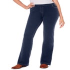 Bootcut Stretch-Knit Denim Five-Pocket Jeans image number null