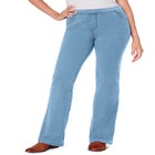 Bootcut Stretch-Knit Denim Five-Pocket Jeans image number null