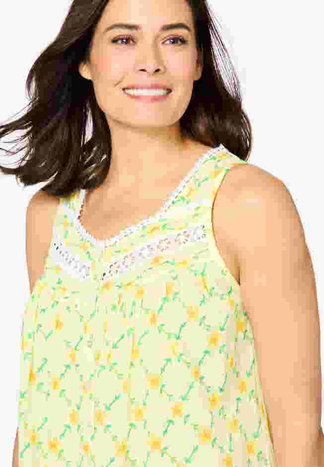 Sleeveless Button Front Night Gown image number 3