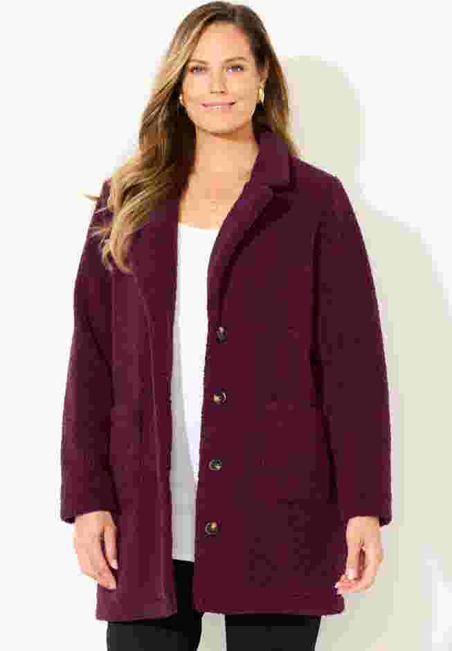 Teddy Bear Sherpa Trench Coat image number 2