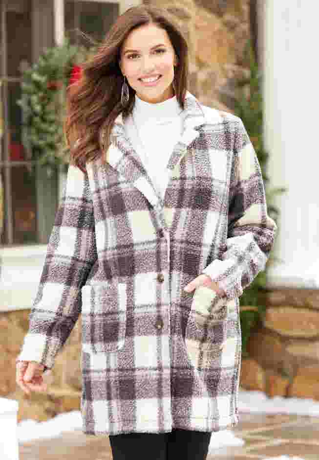 Teddy Bear Sherpa Trench Coat image number 3
