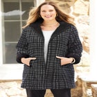 Long Fleece Coat with Sherpa Lining image number null
