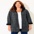 Long Fleece Coat with Sherpa Lining image number null