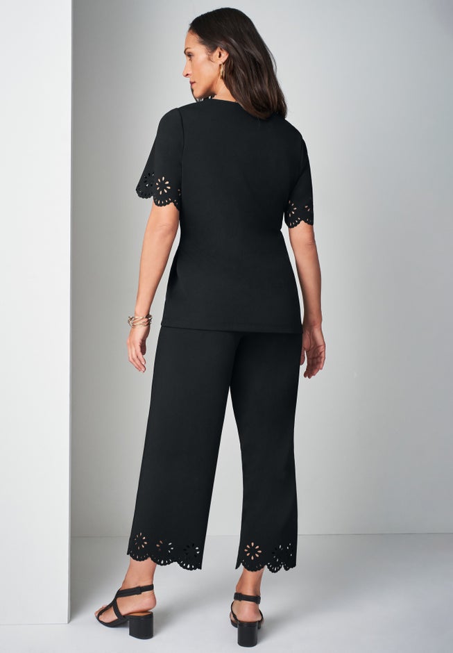 Stretch Knit Crepe Laser Cut Set image number null