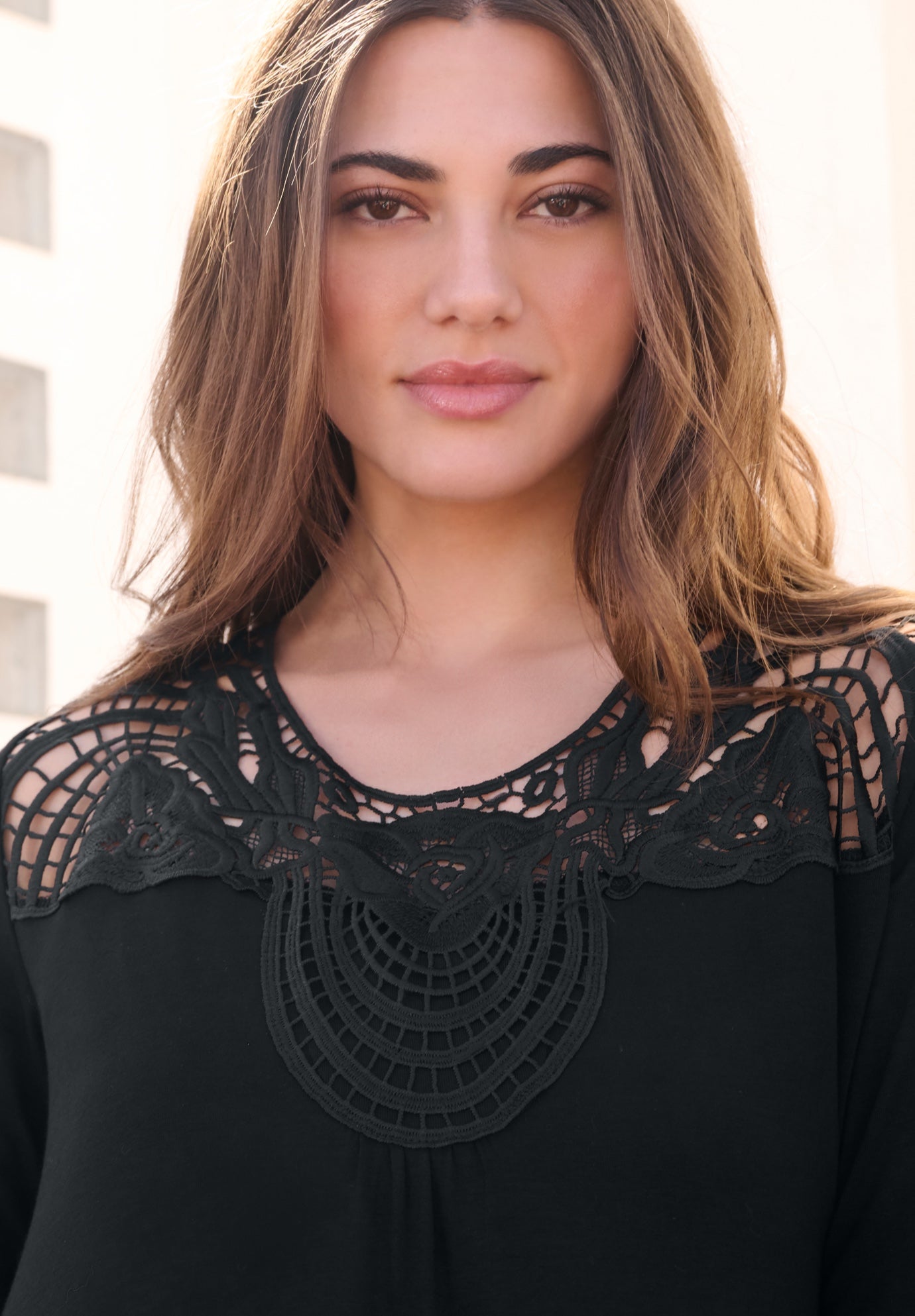 Lace Embellished Swing Ultra Femme Top image number 1