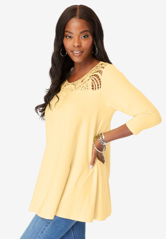 Lace Embellished Swing Ultra Femme Top image number 2