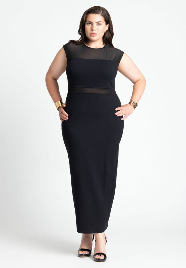 Cap Sleeve Mesh Midi Dress image number 0