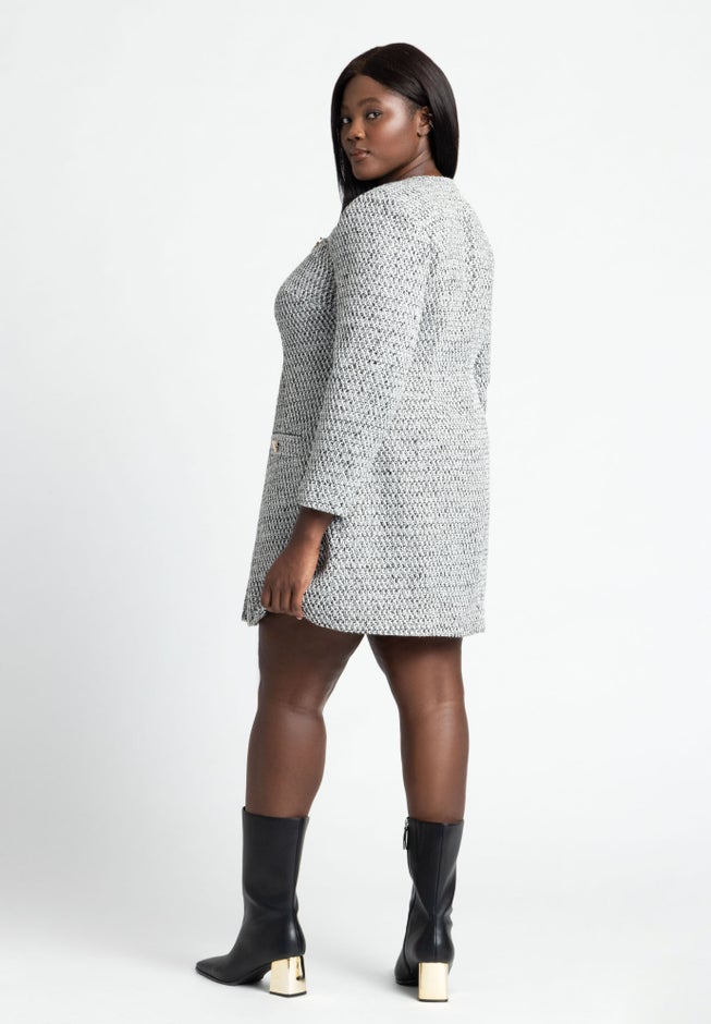 Tweed Long Sleeve Mini Dress image number 2