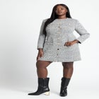 Tweed Long Sleeve Mini Dress image number null