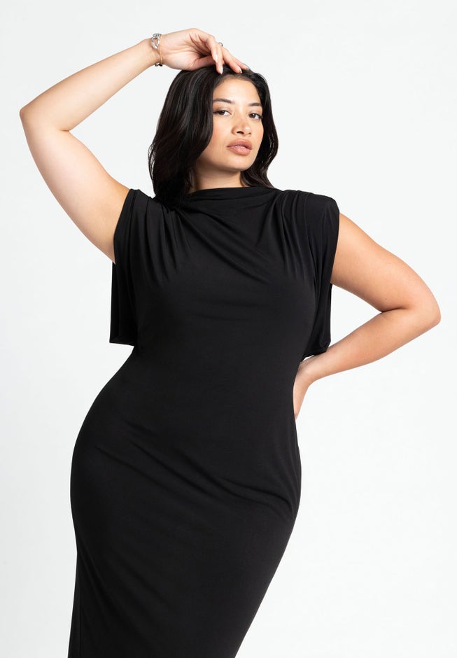 Funnel Neck Midi Dress image number 2