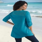 Textured Lace Trimmed Tunic image number null