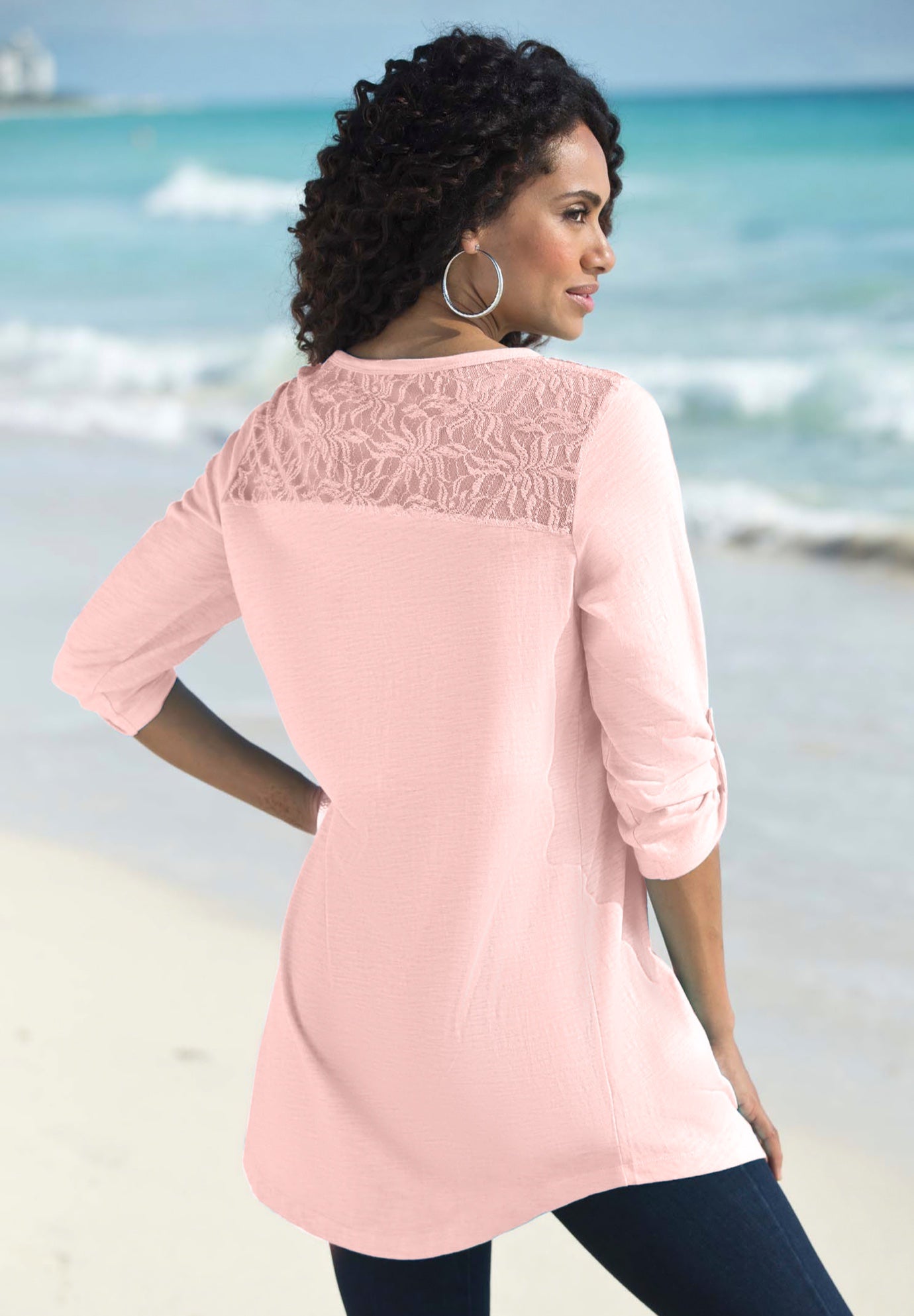 Textured Lace Trimmed Tunic image number 0